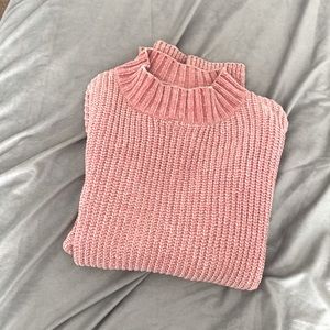 Pink mock neck sweater